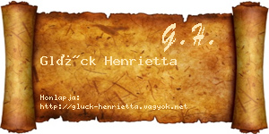 Glück Henrietta névjegykártya